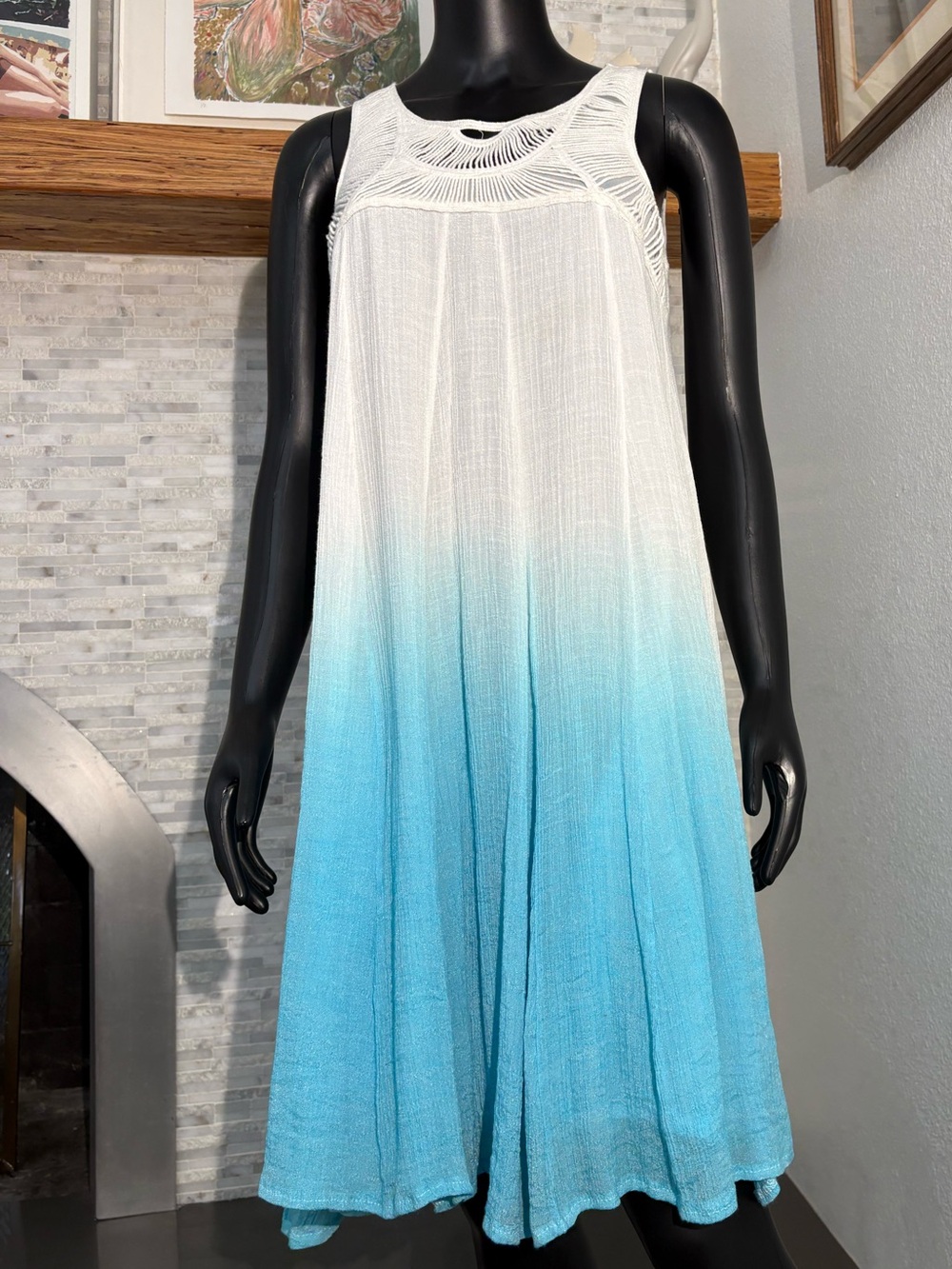 Water Lily Ombre Gauze Lined Tank Sundress – Size S